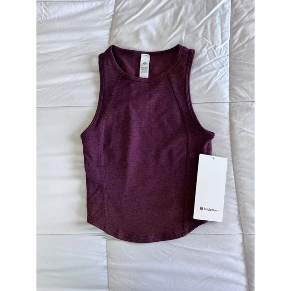 NEW Lululemon Soft Sueded Crewneck Cropped Tank Top Garnet Women's Size 0 NWT - Picture 1 of 8